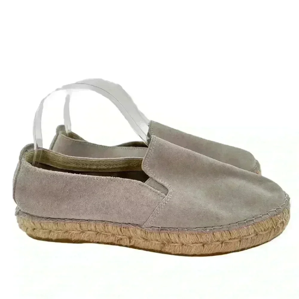 Fabiolas flats size 40 gray suede flatform Espadrilles coastal coastal granny